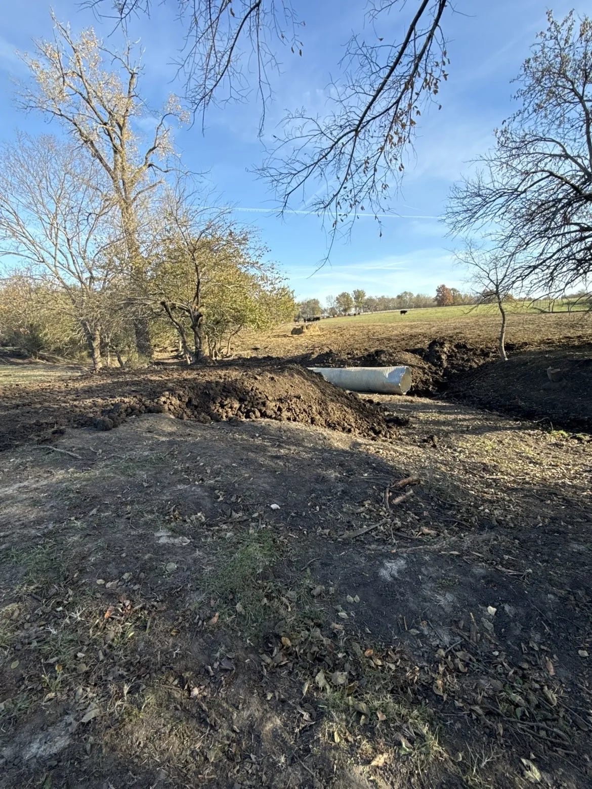 Rural culvert and grading drainage work