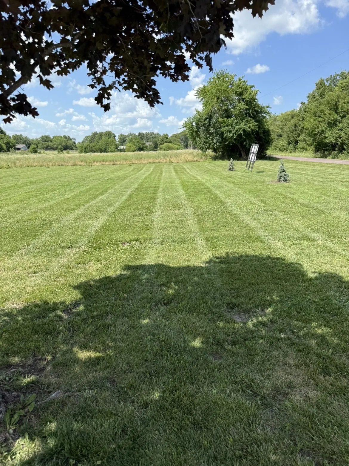 Large property lawn mowing on rural acreage
